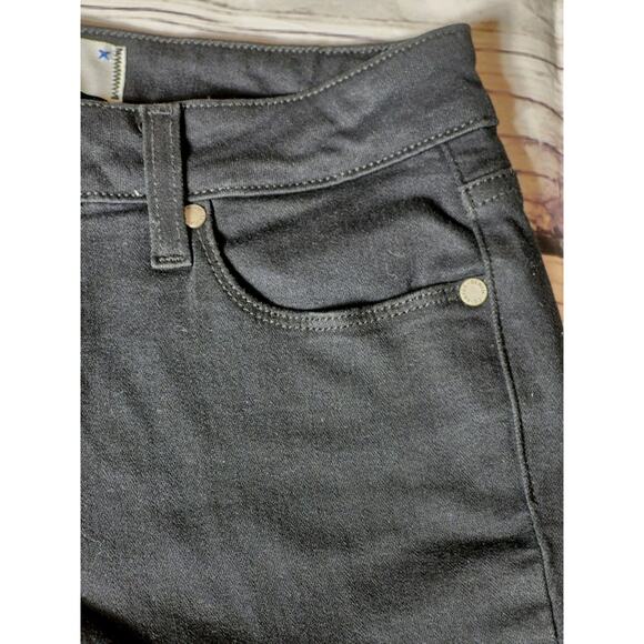 PAIGE Skyline Bootcut Black Jeans Mid Rise Stretch Denim Frayed Hem Size 26 - Picture 5 of 14